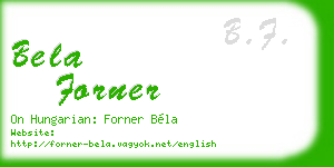 bela forner business card